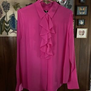 HP🦚NWT! Pretty Jcrew silk ruffle blouse in pink